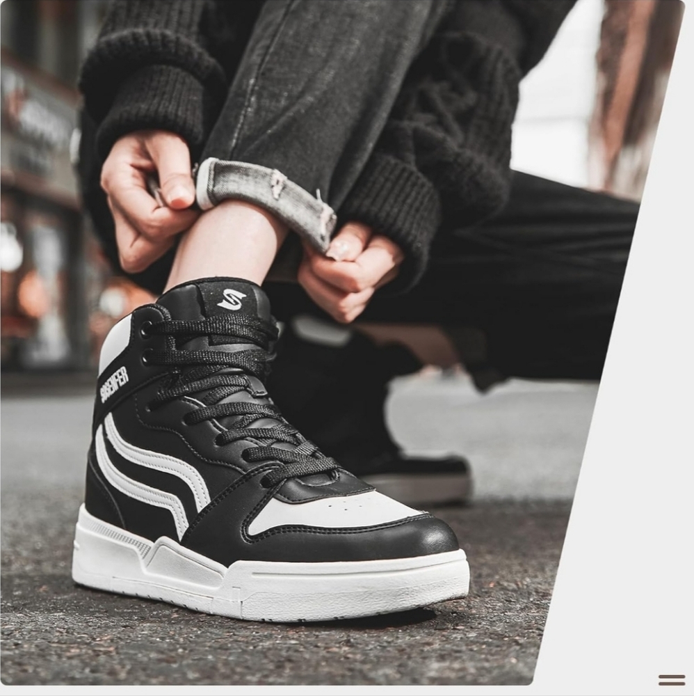 Sosenfer Womens Wedge Sneakers High Top Wedge Sneakers Hidden Heel Comfort Lace‎ - Picture 4 of 7